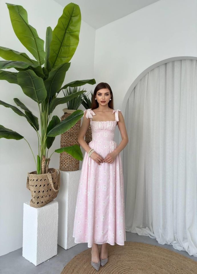 Pink floral dress
