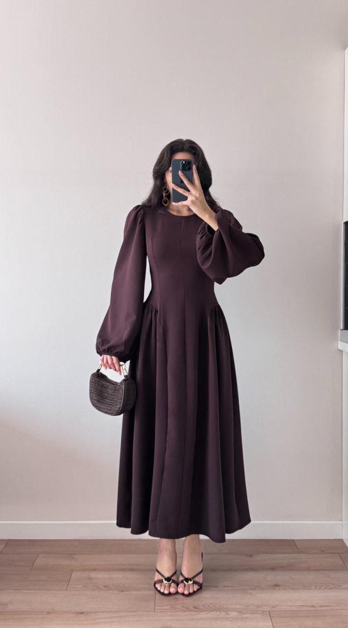 Adeline brown dress