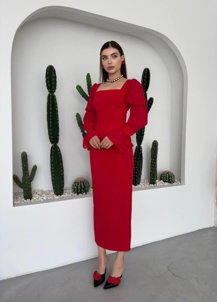 Robe Leen rouge – Image 5
