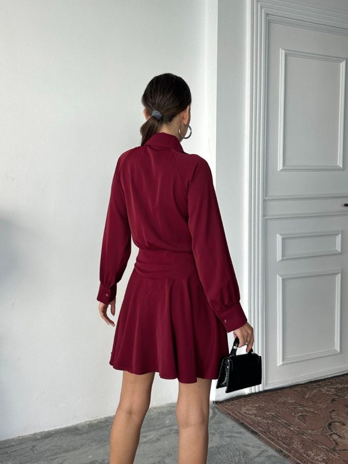 Edith dress in burgundy – Image 2