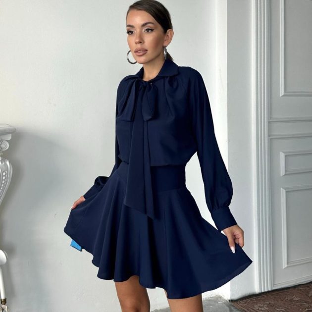 Edith dress in navy blue