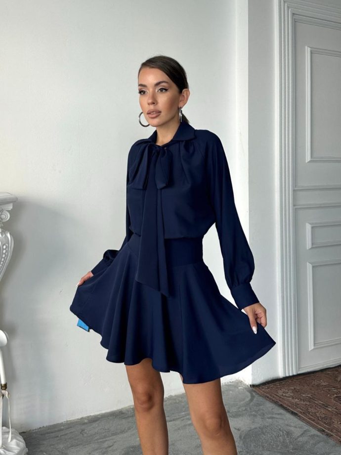 Edith dress in navy blue