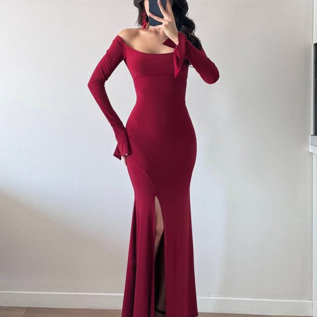 Robe luna bordeau