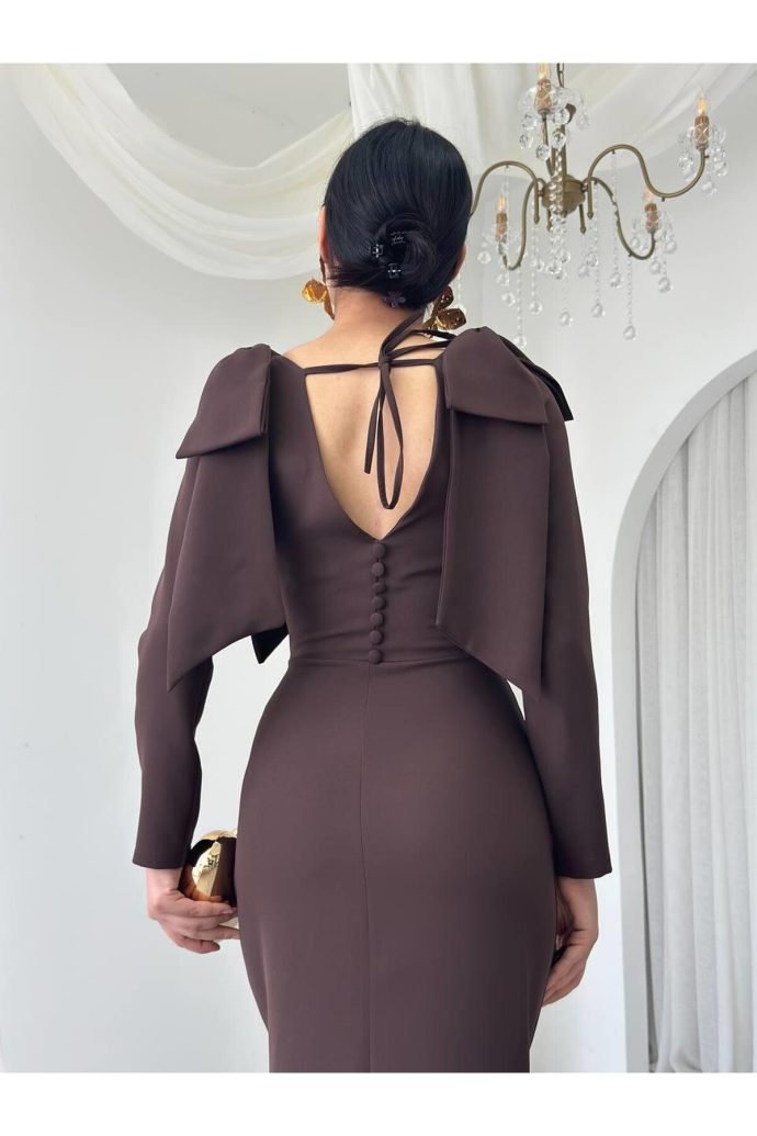Sofia coffee dress – Image 3