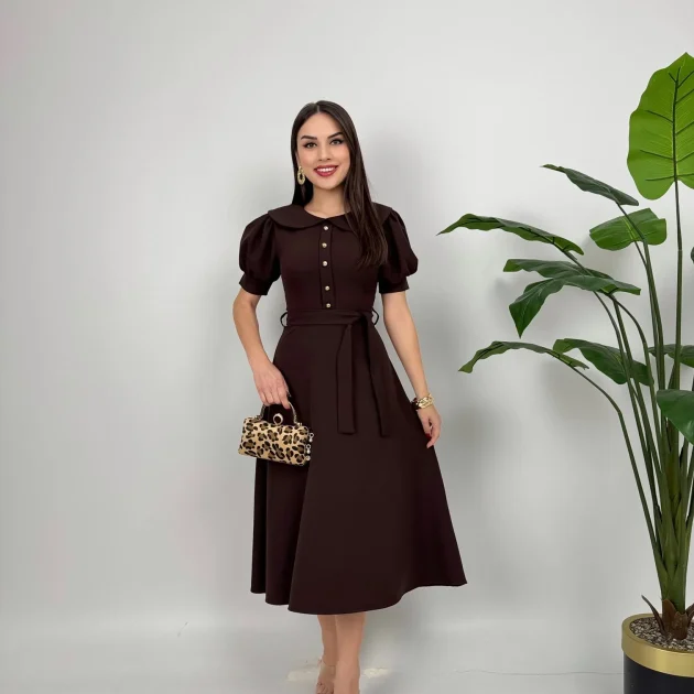 Robe Alice en marron café