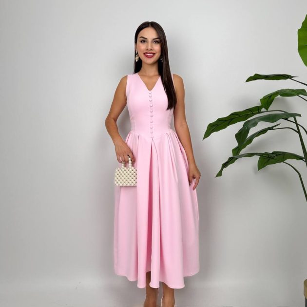 Swan dress in candy pink