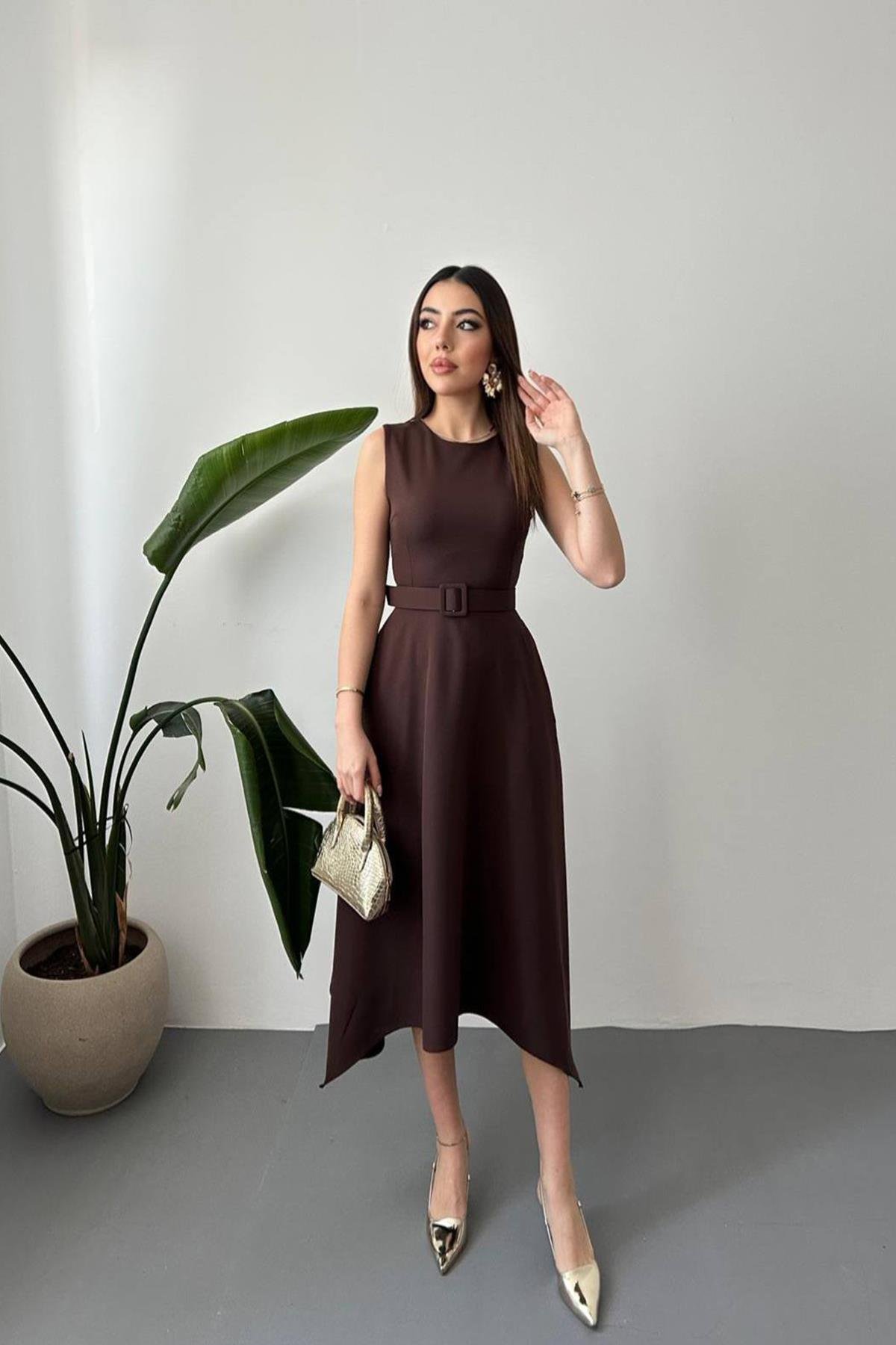 Robe Vanny en marron mocca