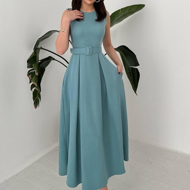 Robe Gory en bleu vert