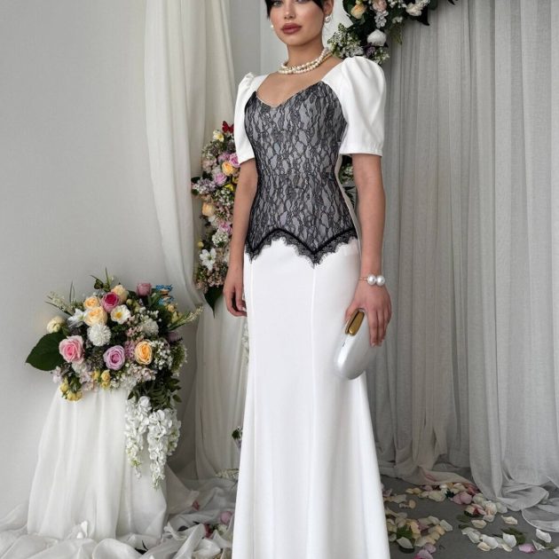 Robe Fenn blanche detail dentelle