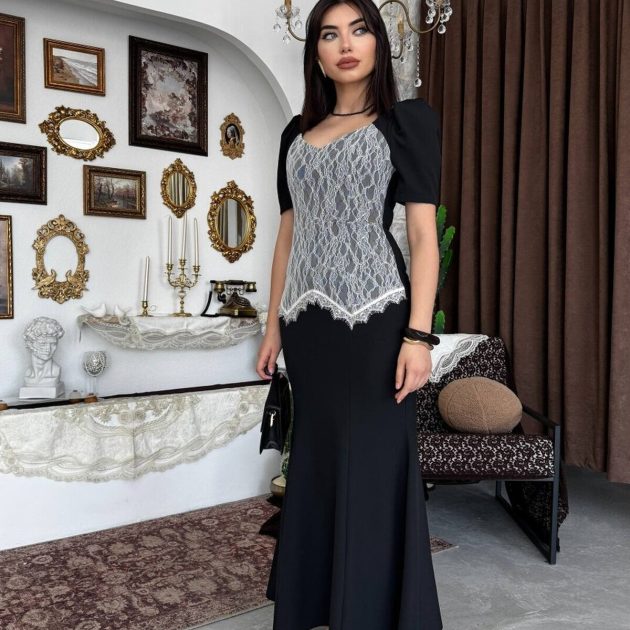 Robe Fenn noir detail dentelle