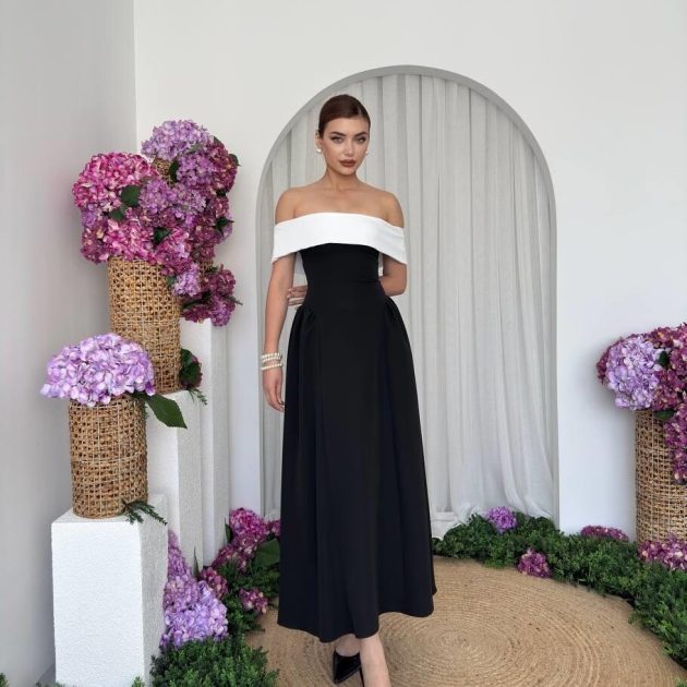 Aurore black and white dress